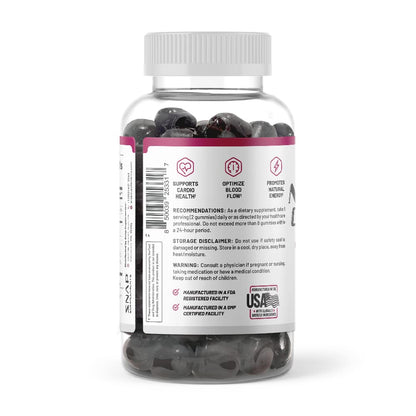 Snap Supplements Sugar Free Nitric Oxide Beet Root Gummies - Heart Health, Energy