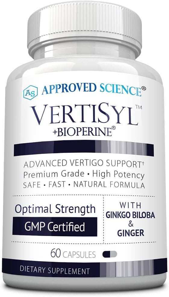 Approved Science VertiSyl - Ginkgo Biloba, Ginger, Vitamin D3, BioPerine - 60 Capsules - 1 Month Supply