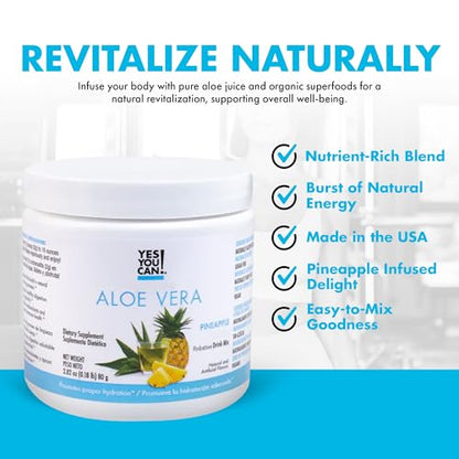 Yes You Can! Organic Aloe Vera Drink Mix - Super Greens Powder - Energy Drink Powder