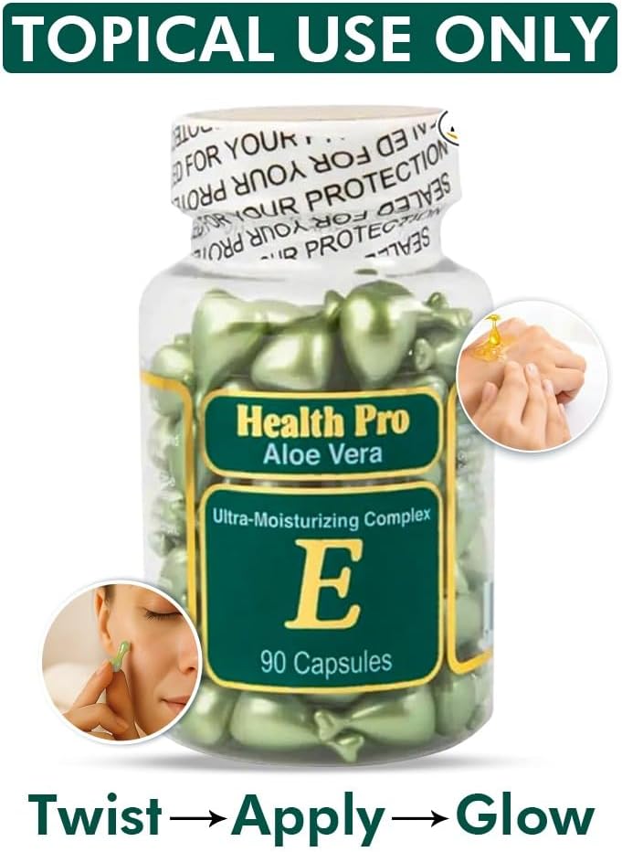 Vitamin E Aloe Vera Topical Skin Oil Capsules, 90 Soft Caps