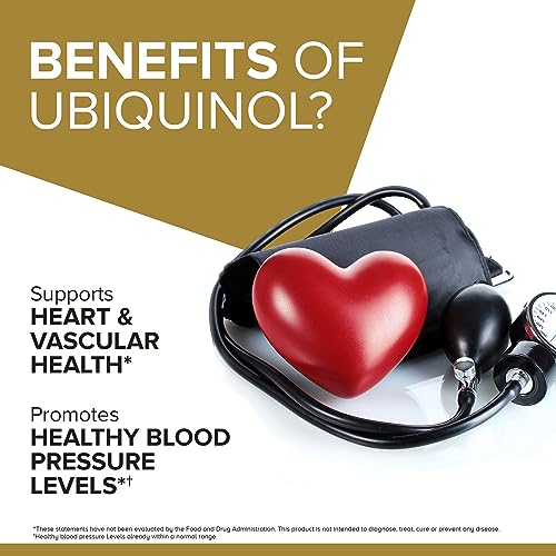 Qunol Ubiquinol CoQ10 200mg Softgels, Powerful Antioxidant for Heart and Vascular Health