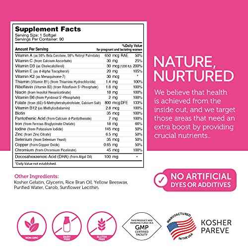 Zahler Mighty Mini Prenatal Vitamin with DHA & Folate - Certified Kosher - All Natural Prenatal Vitamins
