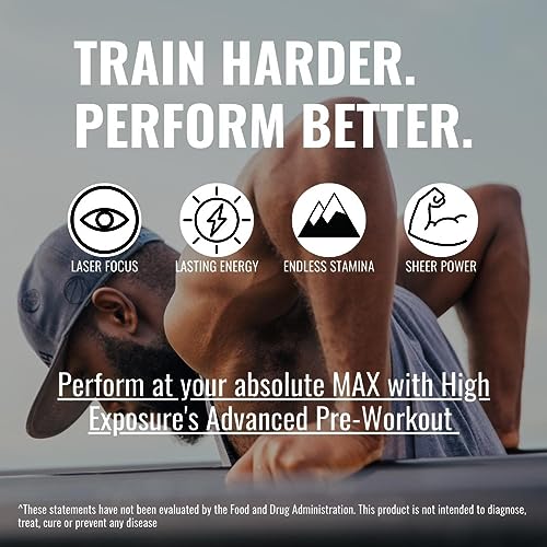 High Exposure Pre Workout Energy Mix | Pre Workout Powder for Men and Women | Endurance, Power, Strength | Beta-Alanine, BCAAs, L-Theanine, Beetroot (Fruit Punch - Caffeine Free)