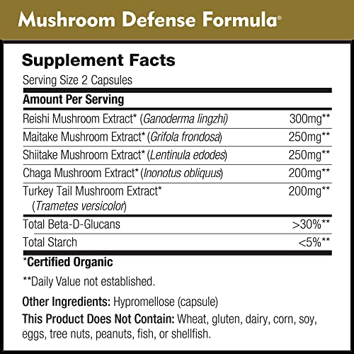 DailyNutra Mushroom Defense Formula - Immune Support Supplement | Organic