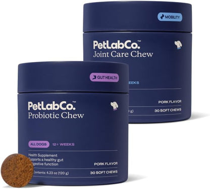 PetLab Co. – Mobility & Gut Health Bundle: Dog Probiotic for Gut Health, Healthy Yeast Production, & Seasonal Allergies 30 Count & Joint Supplement for Dogs Supporting Mobility & Occasional Stiffness