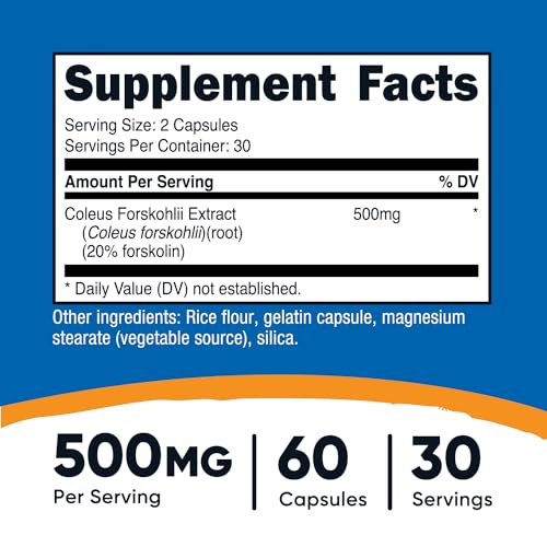 Nutricost Coleus Forskohlii 500mg, 60 Capsules - Maximum Strength Formula