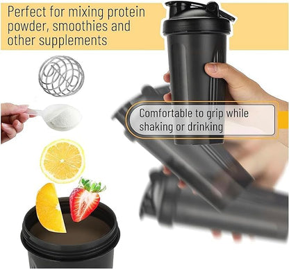 Shaker Bottle 12oz Protein Shaker Plastic Bottle for Pre & Post workout with Twist and Lock