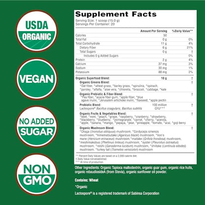 Country Farms Super Greens Natural Flavor, 50 Organic Super Foods, USDA Organic