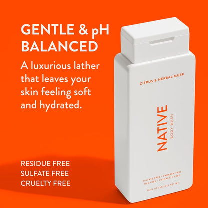 Native Body Wash Contains Naturally Derived Ingredients | For Women & Men, Sulfate