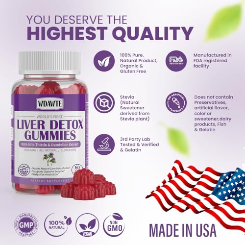 VIDAVITE Sugar-Free Liver Cleanse Detox & Repair Gummies — 1500mg Silymarin Milk