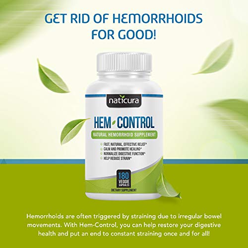 Naticura Hem-Control Natural Hemorrhoid Supplement - Vegan Herbal Supp