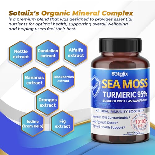 Sotalix Sea Moss Capsule 10100mg with Ashwagandha, Burdock Root, Bladderwrack