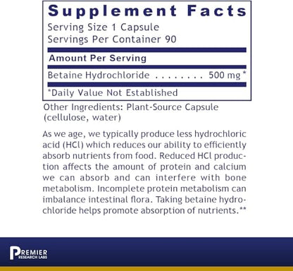 Premier Research Labs – Premier HCL | Superior Digestive Support; Supports Whole Body Detox