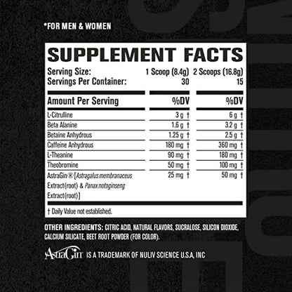 NITROSURGE Pre Workout Supplement - Endless Energy, Instant Strength Gains