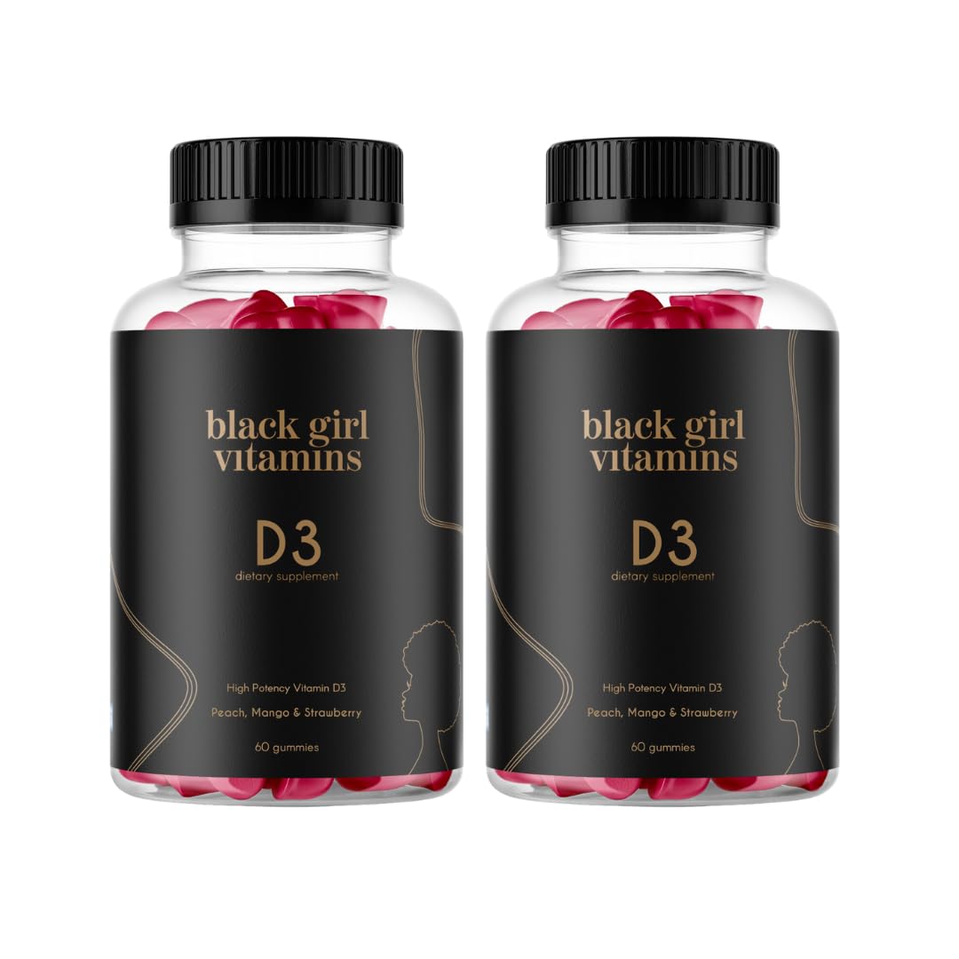 Black Girl Vitamins - Vitamin D3 Gummies, for Immune, Energy, and Bone Support, 2000IU (50mcg) Vitamin D per Serving, Gluten-Free Vitamin D Gummies