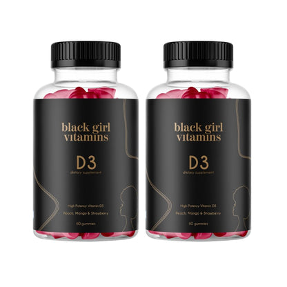 Black Girl Vitamins - Vitamin D3 Gummies, for Immune, Energy, and Bone Support, 2000IU (50mcg) Vitamin D per Serving, Gluten-Free Vitamin D Gummies