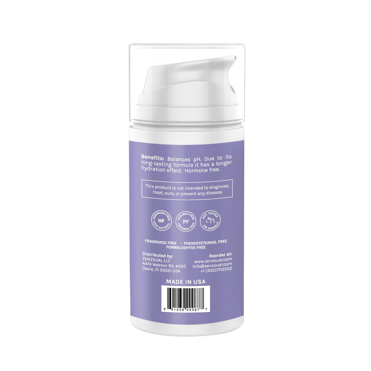 ZENZSUAL Vaginal Moisturizer Gel with Hyaluronic Acid, p-H Balanced, Water-Based for Women