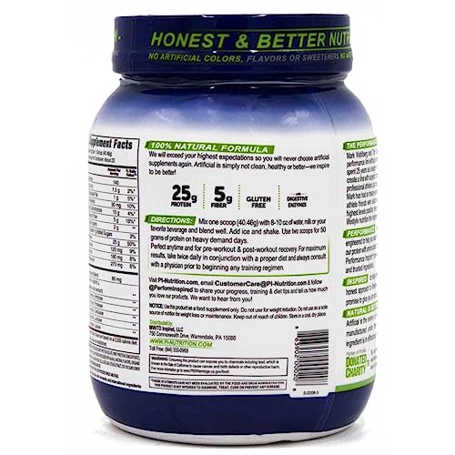 Performance Inspired Nutrition WHEY Protein Powder - All Natural - 25G - Contains