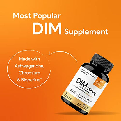 Sandhu's DIM Supplement 200 mg -60 Capsules - Diindolymethane with Ashwagandha