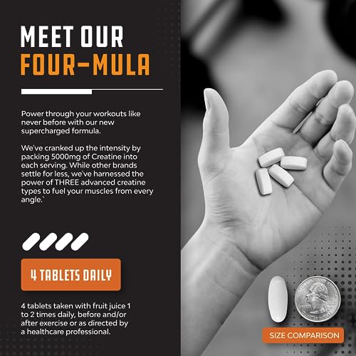 High Strength Tri Phase Creatine Pills - Muscle Mass Gainer and Muscle Recovery Creatine
