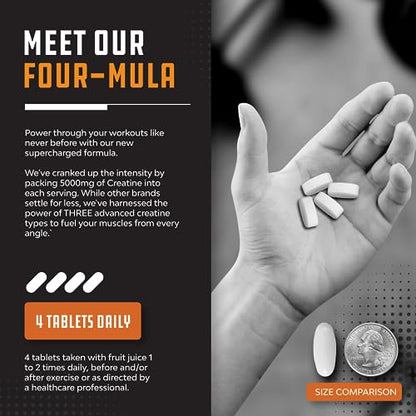 High Strength Tri Phase Creatine Pills - Muscle Mass Gainer and Muscle Recovery Creatine