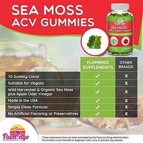 Sea Moss Gummies with Apple Cider Vinegar, Bladderwrack, and Burdock Root Organic