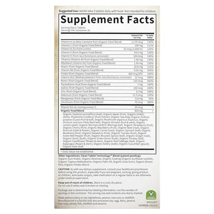 Garden of Life Organics Whole Food Multivitamin for Men, 60 Tablets, Vegan Mens Vitamins