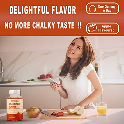 NOVALZ Apple Cider Vinegar Gummies for Weight Control, Detox, & Cleanse, 500mcg ACV