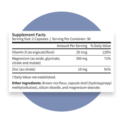 Pattern Wellness Magnesium Complex Supplement – 60 Vegan Capsules | Supports Muscle, Bone & Relaxation Health – with Zinc & Vitamin D – Daily Support Formula