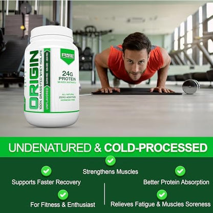 Pure Label Nutrition 100% Grass Fed Whey Protein Isolate Unflavored-Keto-Low Carb
