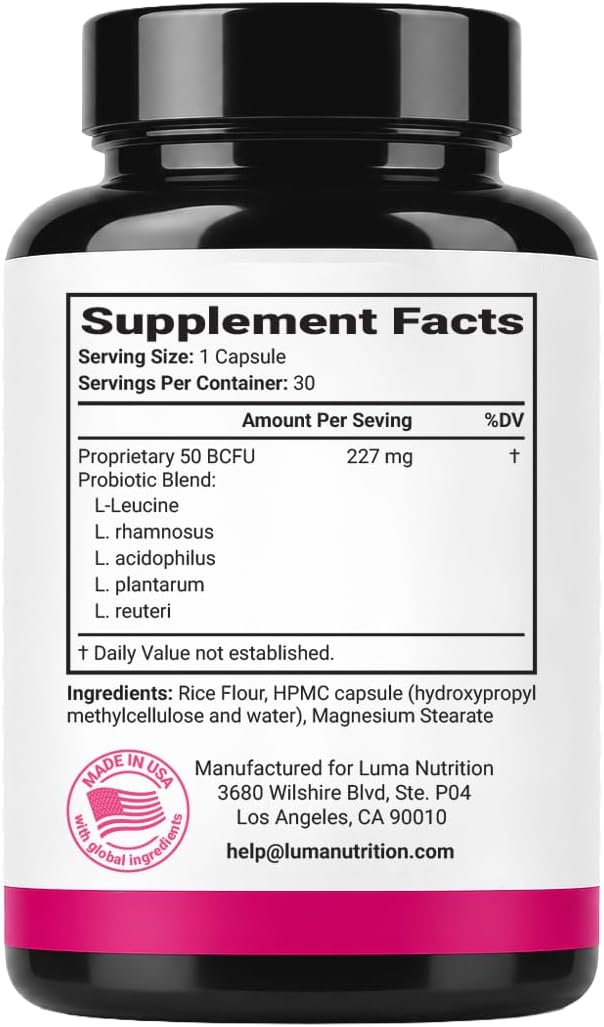 Luma Nutrition Probiotics for Women Digestive Health - 30 Capsules