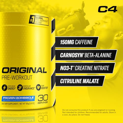 Cellucor C4 Original Pre Workout Powder Frozen Bombsicle Sugar Free Preworkout