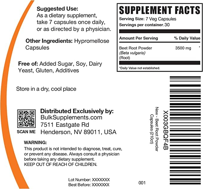 BULKSUPPLEMENTS.COM Beet Root Capsules - Beetroot Supplement, Beet Root Pills