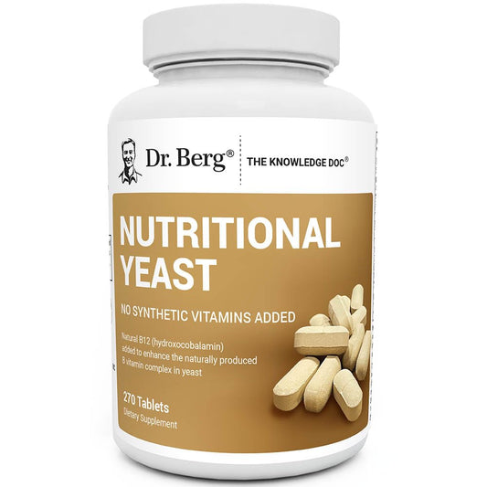 Dr. Berg Nutritionals Yeast Tablets – Natural B12 Added - All 8 B Vitamin Complex – Organic Vanilla Flavor - 270 Vegan Tablets Dietary Supplements