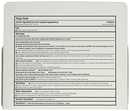 Miconazole 7 Day Vaginal Suppositories 100 mg - 7 ea