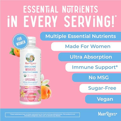 MaryRuth Organics | USDA Organic Liquid Multivitamins for Women | Liposomal Womens