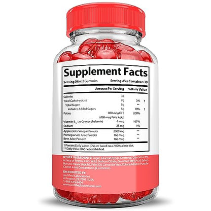 Keto Bites Keto ACV Gummies Extreme Formula 2000MG Vegan Non GMO with Pomegranate