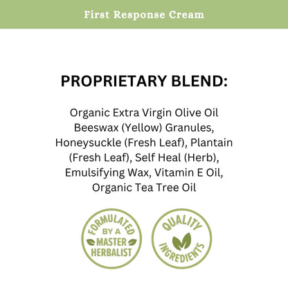 SPRIGS First Response Cream 2 oz – Soothing Skin Repair Cream for Dry, Irritated & Sensitive Skin, Moisturizing Herbal Salve to Protect, Restore & Nourish Face, Hands, Body & Outdoor Skin Care