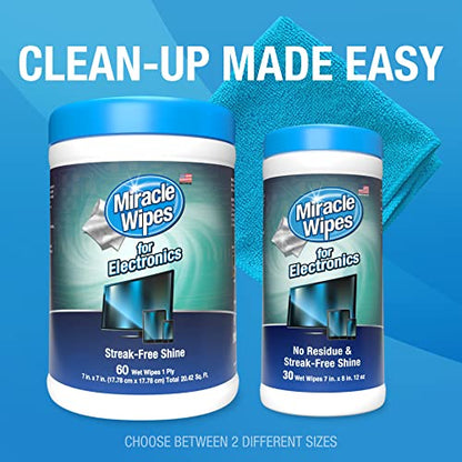 MiracleWipes for Electronics Cleaning - Screen Wipes Designed for TV, Phones, Monitors
