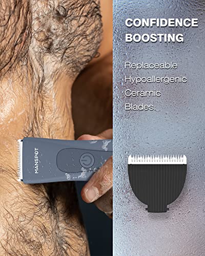 MANSPOT Electric Groin Hair Trimmer, Ball Trimmer/Shaver, Replaceable Ceramic Blade