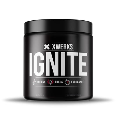 Xwerks Ignite Pre Workout Powder for Men and Women, Natural Preworkout Energy Drink Powder, Gluten Free Keto Formula for Endurance Stamina and Workout Focus, 150 mg Caffeine, 30 Servings, Orange