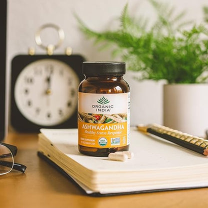 ORGANIC INDIA Ashwagandha Herbal Supplement - Vegan, Gluten-Free, Kosher