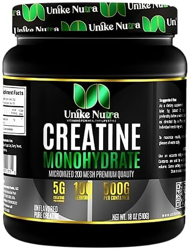 Pure Creatine Monohydrate Powder Supplement, Unflavored, Supports Bulk Muscle Energy, Recovery, & Strength - Creatine Supplement for Men & Women - 500G, 5000mg Per Serv (5g) - 100 Servings