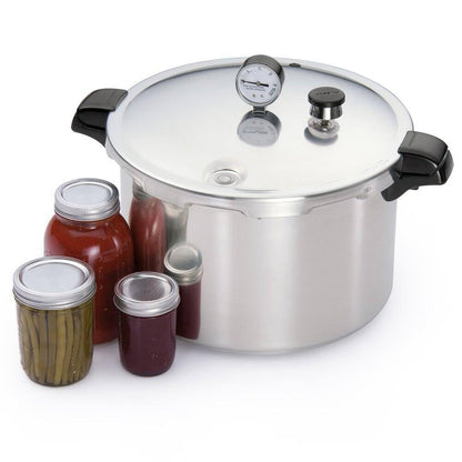 Presto 01781 Pressure Canner and Cooker, 23 qt, Silver & 01755 16-Quart Aluminum