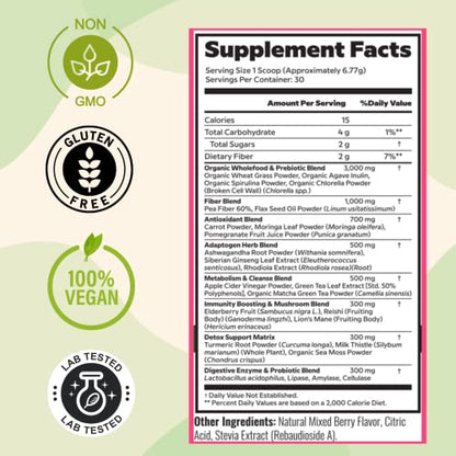 PCOS Herbal Green Superfood Probiotic Powder Mix: Hormonal Balance, Energy Boost