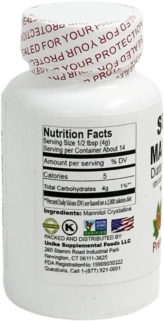 Unike Nutra Mannitol Powder - Mannitol Sweetener, Sugar Substitute, Mannitol Supplement, Natural & Gluten Free, 4g per Servings, Premium Mannitol Powder, 1kg (2.2 lbs) (Pack of 1)