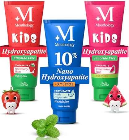 Mouthology Kid's Toothpaste (Strawberry and Watermelon) and 10% Nano Hydroxyapatite Toothpaste (Fluoride Free)