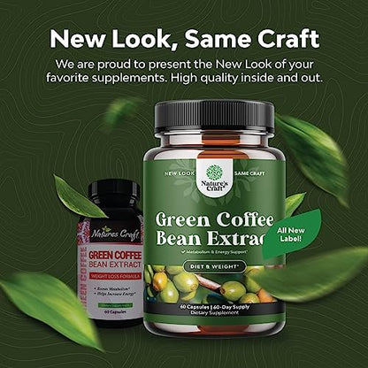 Pure Green Coffee Bean Extract Supplement – Best for Weight Loss Appetite Suppressant