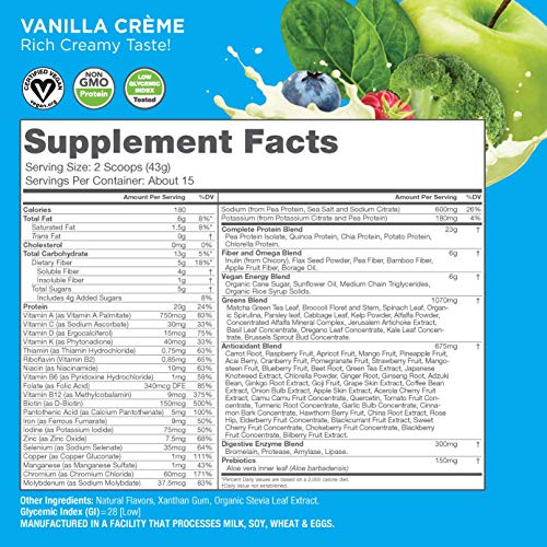 Vegansmart Plant Based Vegan Protein Powder by Naturade, All-in-One Nutritional Shake