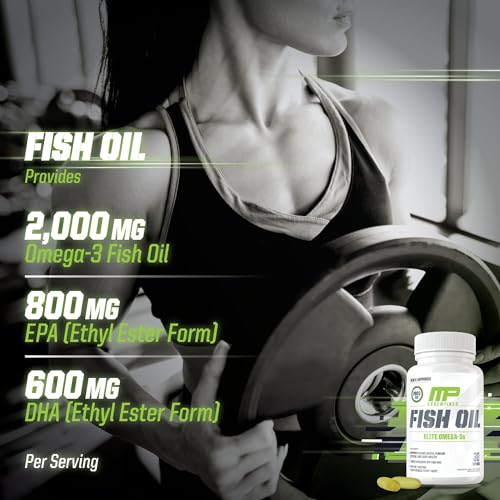 MusclePharm Essentials Fish Oil, Elite Omega 3 Supplement, Supports Joints, Muscular